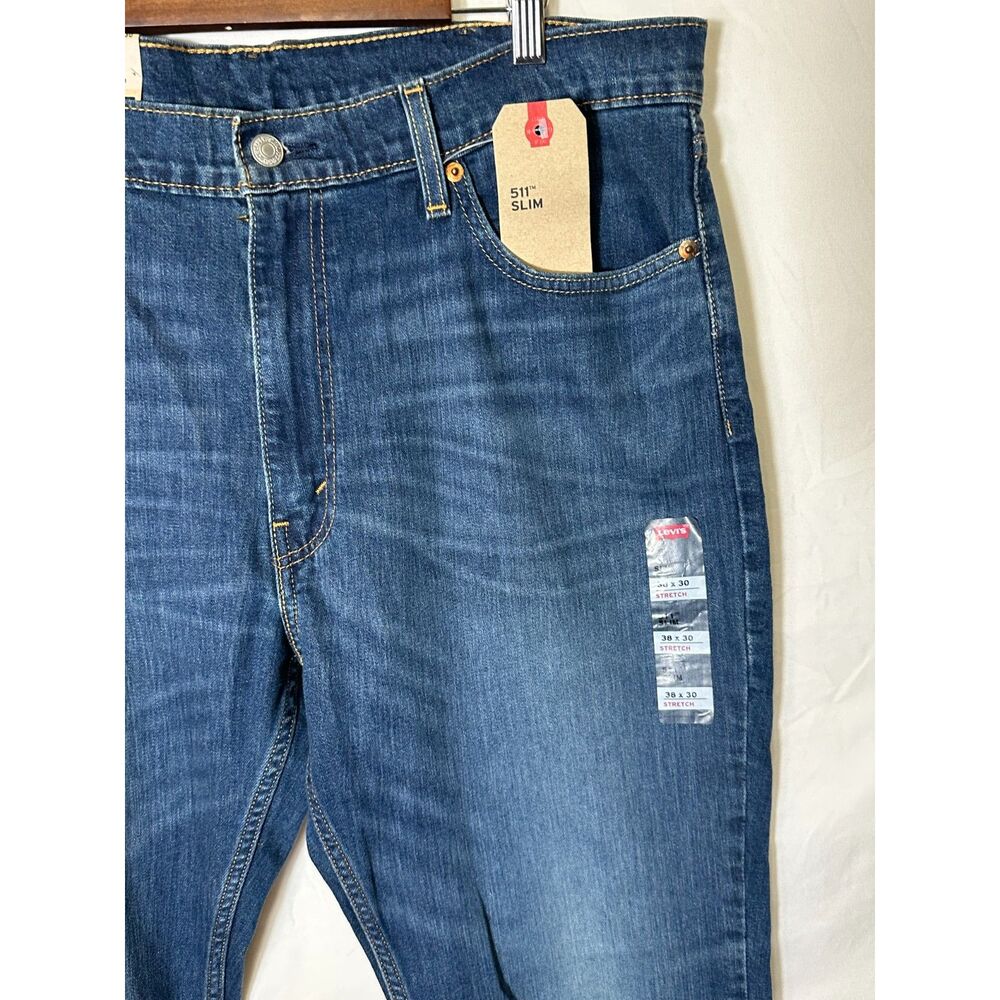 Levi's Women's Classic 511 Slim Stretch Mid Rise Blue Jeans NWT 38x30 - Picture 2 of 5